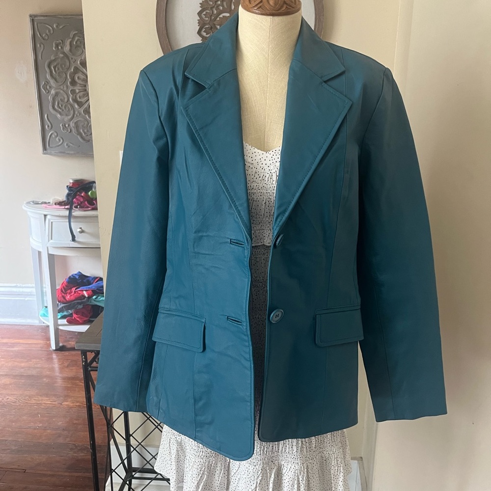 metrostyle Teal Single-Button Blazer